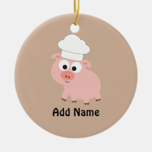 Pig Chef Ceramic Tree Decoration