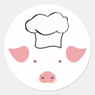 Pig Chef Classic Round Sticker