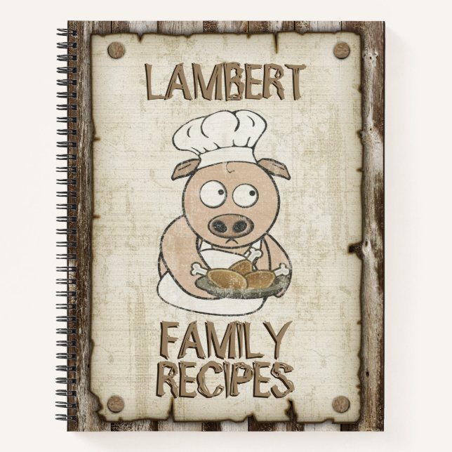 Pig Chef Family Recipes Notebook (Front)