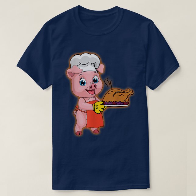 Pig chef thanksgiving  T-Shirt (Design Front)