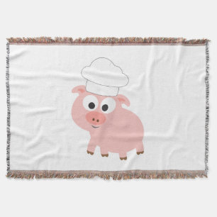 Pig Chef Throw Blanket