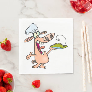 Pig Chef With Food Napkin