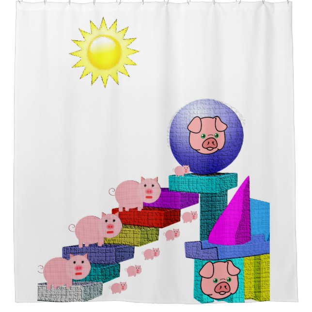 Pig children's shower curtain (Front)