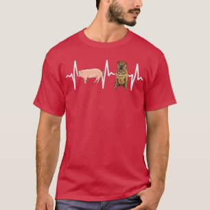 Pig Chinese Shar-Pei Heartbeat Dog Lover T-Shirt