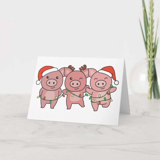 Pig Christmas Christmas Animals Cute Pigs Holiday  (Front)