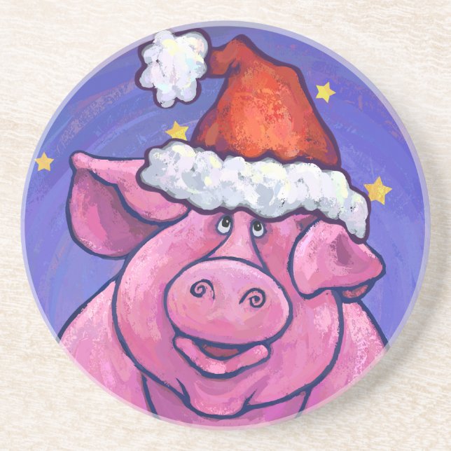 Pig Christmas Coaster (Front)