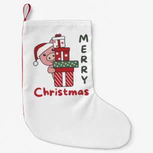 Pig Christmas Gift Winter Animals Pigs Small Christmas Stocking