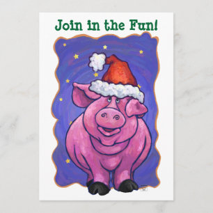 Pig Christmas Invitation