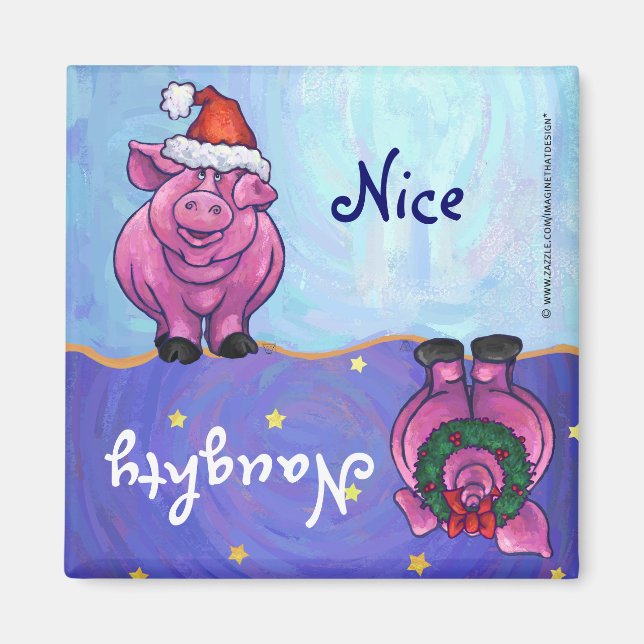 Pig Christmas Magnet (Front)