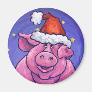 Pig Christmas Magnet