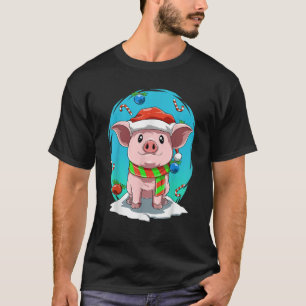 Pig Christmas Pig Lover Gift Santa Pig Christmas P T-Shirt
