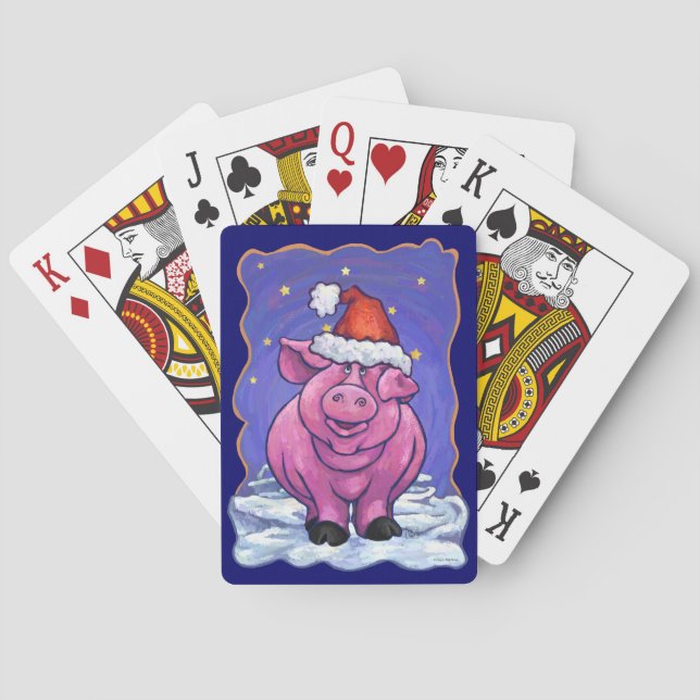 Pig Christmas Playing Cards (Back)