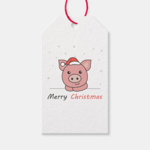 Pig Christmas Snow Winter Animals Pigs Gift Tags