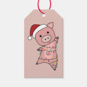 Pig Christmas Snow Winter Animals Pigs Gift Tags
