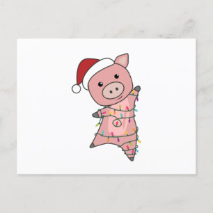 Pig Christmas Snow Winter Animals Pigs Postcard
