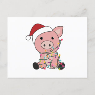 Pig Christmas Snow Winter Animals Pigs Postcard