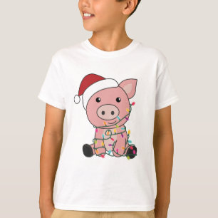 Pig Christmas Snow Winter Animals Pigs T-Shirt