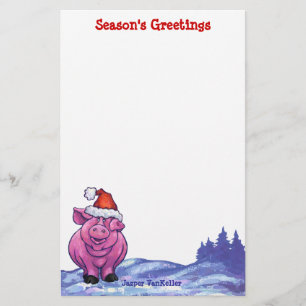 Pig Christmas Stationery