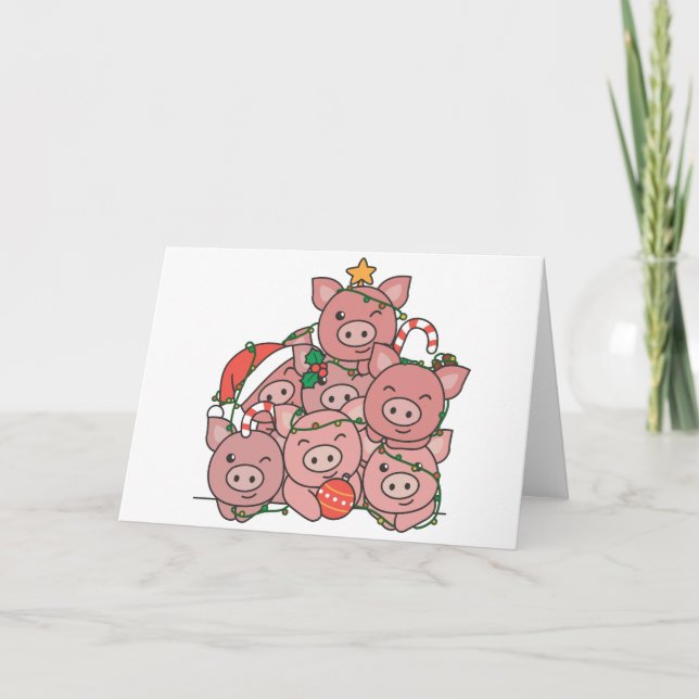 Pig Christmas Tree Funny Animal Christmas Holiday  (Front)