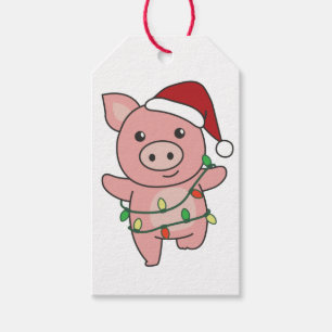 Pig Christmas Winter Animals Pigs Gift Tags