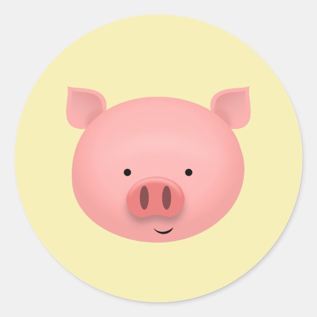 Pig Classic Round Sticker (Front)