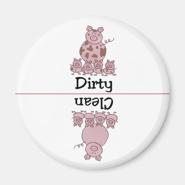 Pig Clean Dirty Dishwasher Magnet (Front)