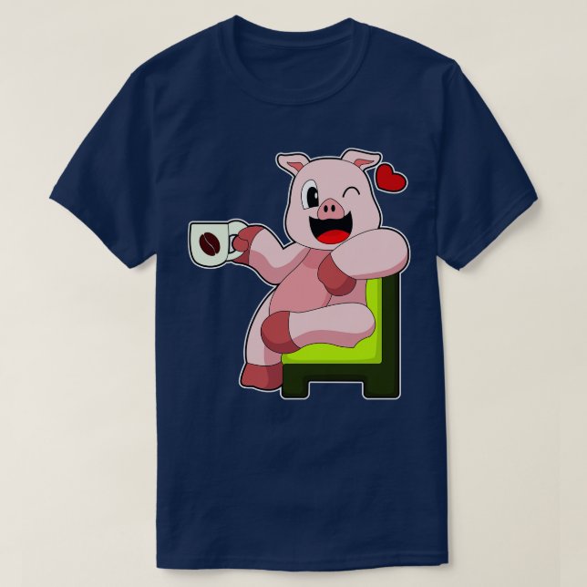 Pig Coffee T-Shirt (Design Front)