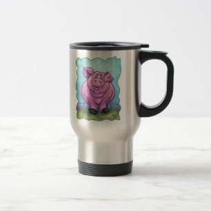 Pig Coming and Going Coffee on the Go Travel Mug