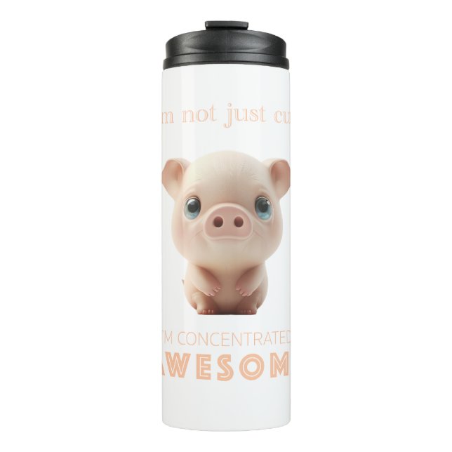 Pig Concentrated Awesome Cute Adorable Funny Quote Thermal Tumbler (Front)