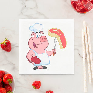 Pig Cooking Meat Napkin