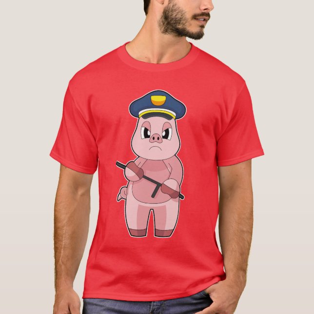 Pig Cop Baton Police T-Shirt (Front)