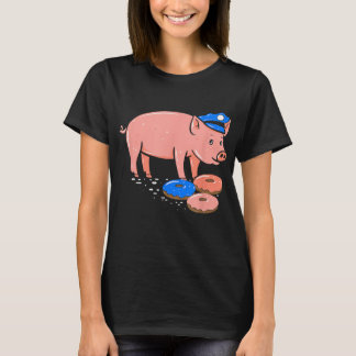 Pig Cop Funny Police Officer Donut T-Shirt