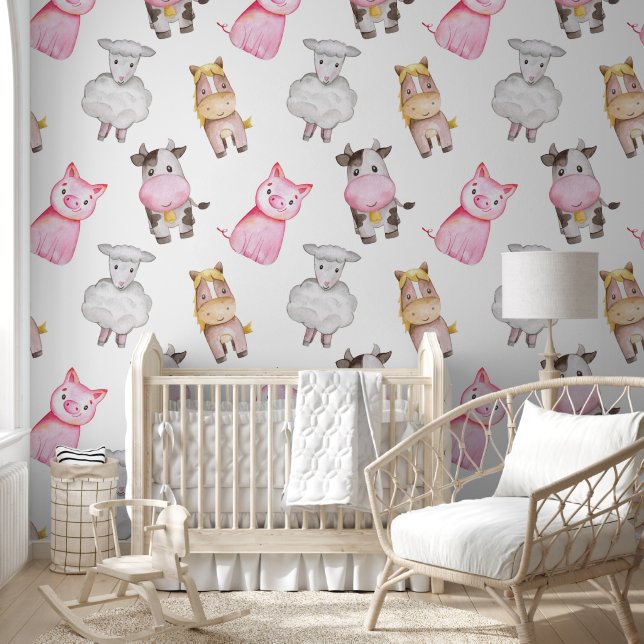 Pig Cow Horse Sheep Wall Covering  (Kids)