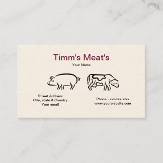 Pig & Cow Meats Business Card
