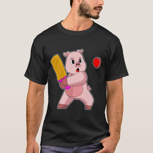 Pig Cricket Cricket bat T-Shirt (Front)