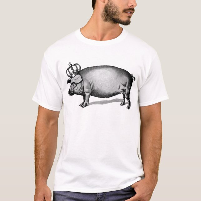 Pig Crown Royal Queen Big Piggy T-Shirt (Front)