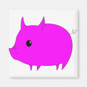 Pig Cute Magenta Animal Mammal Pink Animals Magnet