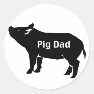 Pig Dad Classic Round Sticker