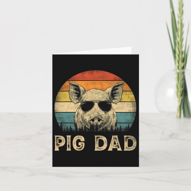 Pig Dad Pig Lovers Daddy Father's Day  Card (Front)
