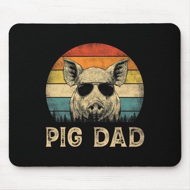 Pig Dad Pig Lovers Daddy Father's Day  Mouse Mat (Front)