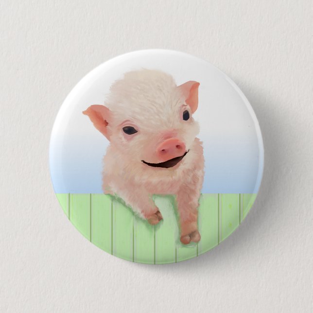 Pig Day 6 Cm Round Badge (Front)