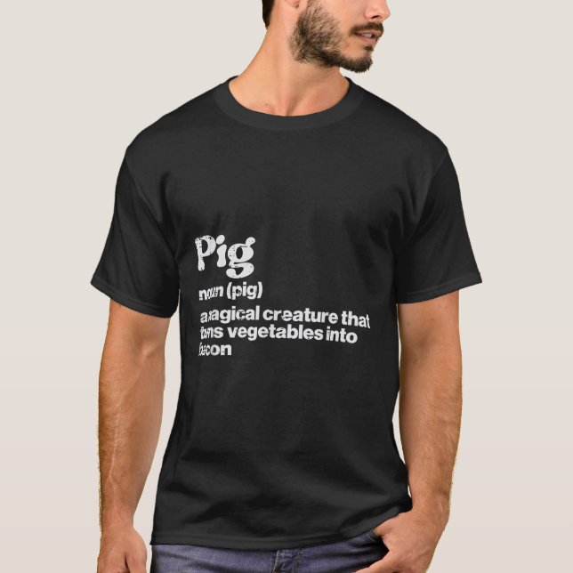 Pig Definition Bacon Funny Bbq Barbecue Grill Men  T-Shirt (Front)