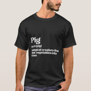 Pig Definition Bycon Funny Bbq Byrbecue Grill Men T-Shirt