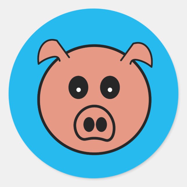 PIG DESIGN CLASSIC ROUND STICKER (Front)