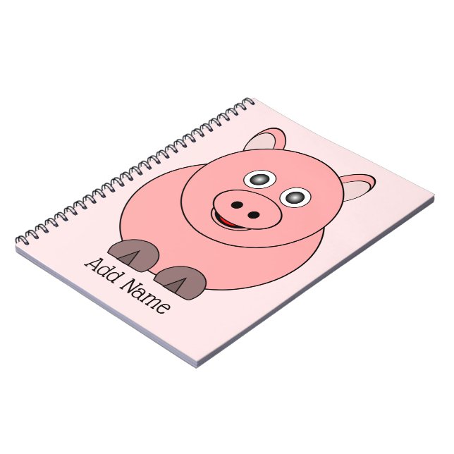 Pig Design Personalised Notebook (Left Side)