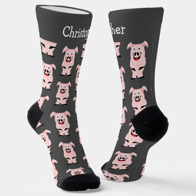 Pig Design Personalised Socks (Angled)