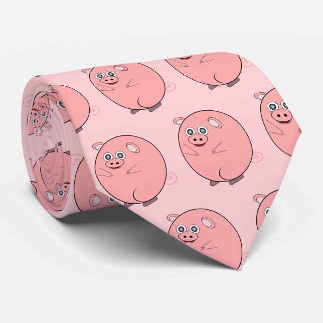 Pig Design Tie (Rolled)