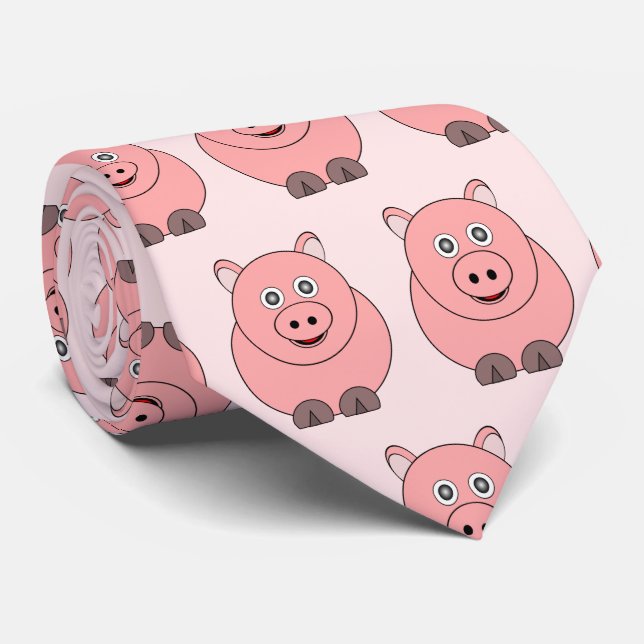 Pig Design Tie (Rolled)