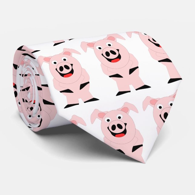 Pig Design Tie (Rolled)