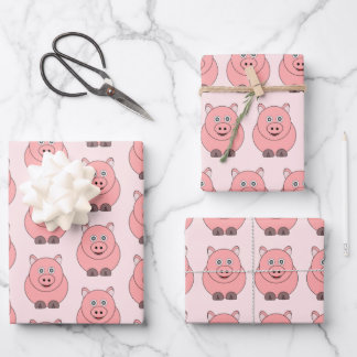 Pig Design Wrapping Paper Sheet